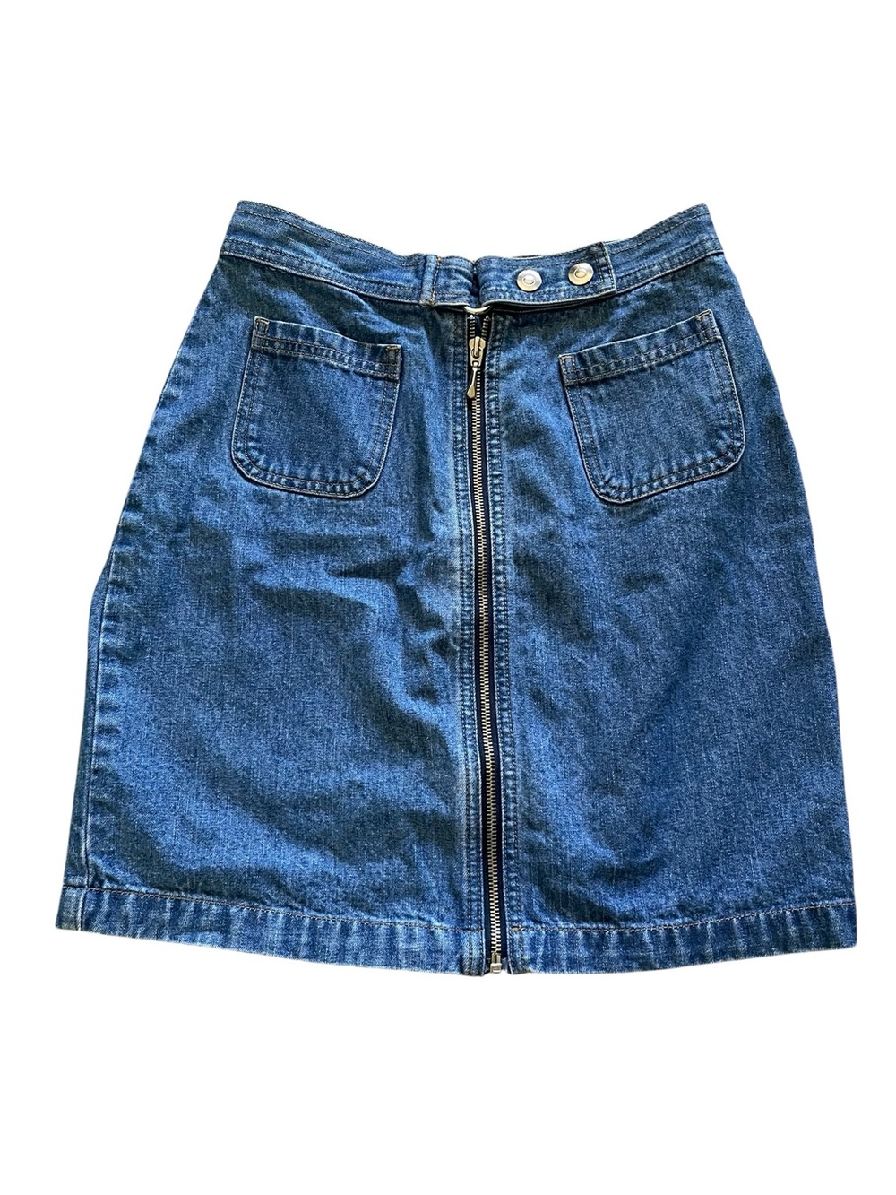 Vintage L.A. Blue Denim Zip-Front Skirt